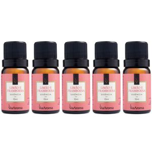 Kit 5 Essências Aromatizadoras 10Ml Limão Framboesa