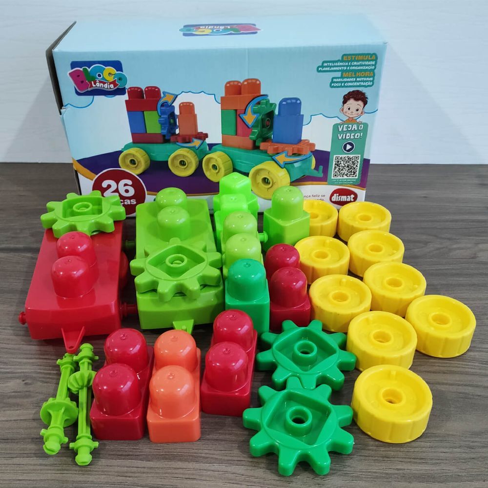 Blocos de Montar 35 peças Brinquedo Bloquinhos Imagiblocos Blocolândia  Dismat