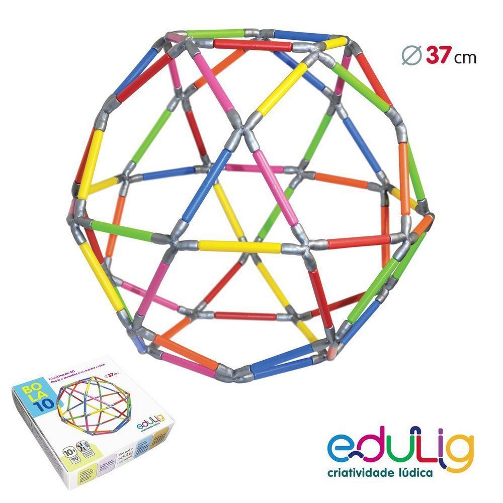 Puzzle 3D Bola 5-90 peças e conexões
