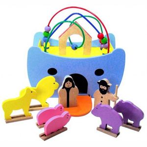 Arca De Noé Pequena Com Animais - Madeira Multicolorido