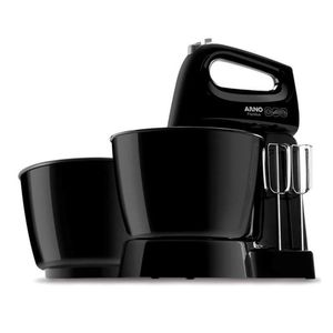 Batedeira Arno 3 Velocidades 2 Tigelas Facilita Sx16 Preto 220v