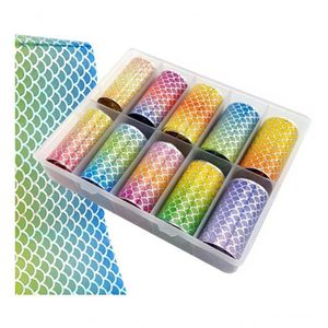 Adesivos De Unhas Sereia Holográfico Decoração Gel