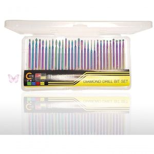 Kit 30 Brocas Diamantadas Colorida Profissionais Unha Gel