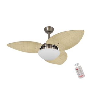 Ventilador De Teto Bronze 3 Pás 127v C/ Controle