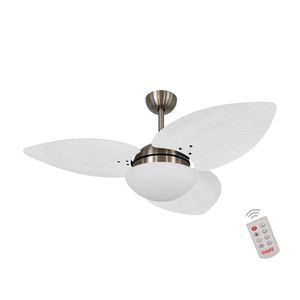Ventilador De Teto Bronze 3 Pás Branco 220v C/ Controle