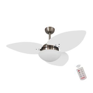 Ventilador De Teto Bronze 3 Pás Branco 220v C/ Controle