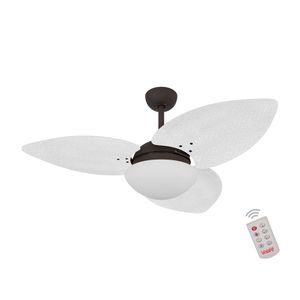 Ventilador De Teto Marrom 3 Pás Branco 220v C/ Controle