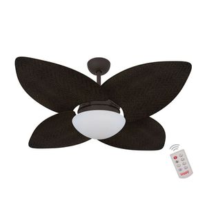 Ventilador De Teto Marrom Texturizado 4 Pás 127v C/ Controle