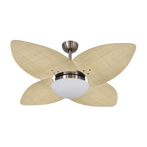 Ventilador De Teto Dormamu Bronze 4 Pás Palmae Natural 127V