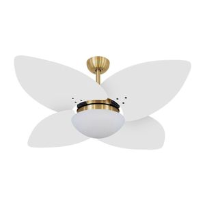 Ventilador De Teto Dormamu Dourado 4 Pás Branco 127V