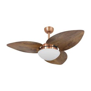 Ventilador De Teto Dormamu Cobre 3 Pás Rádica Imbuia 220V