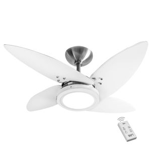 Ventilador Led Roma Escovado 4 Pás Brancas 220V E Controle