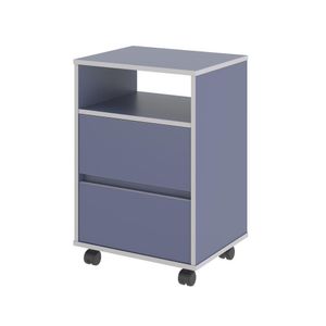 Mesa De Cabeceira Com Rodízios Nadi Azul