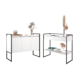 Conjunto Buffet E Aparador Industrial Branco