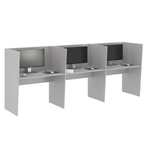 Guiche Office 3 Lugares Irlanda Cinza