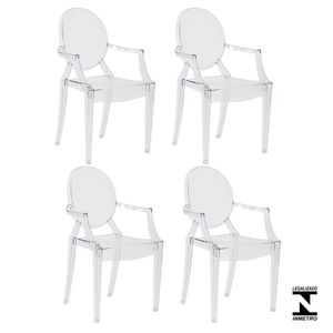 Kit 4 Cadeiras Louis Ghost Transparente Policarbonato