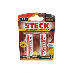 Pilha Steck Alcalina Aa 2Pcs Blister