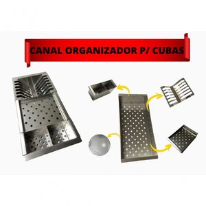 Canal Equipado Calha Úmida Inox Completa Com 3 Módulos