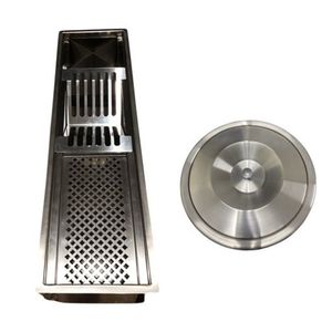 Embutir Calha 77Cm Inox + Cesto Lixeira Pia Cozinha Embutir 5L Inox