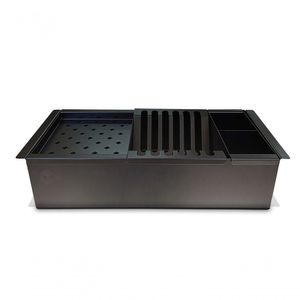 Canal Organizador Equipado Preto Calha Quadrada Inox