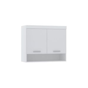Armário Aéreo Maleiro Modulado 97cm 2 Portas Alpes Luciane Móveis Branco Pf Com Branco Pf