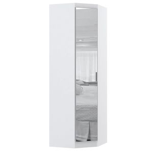 Guarda Roupa De Canto Diagonal Modulado 70cm 1 Porta Com Espelho Alpes Luciane Móveis Branco Pf
