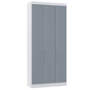 Guarda Roupa Modulado 101,50cm 3 Portas Alpes Luciane Móveis Branco Pf Com Grey Sky Pf