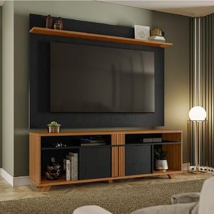 Rack Bancada Com Painel Para Tv Até 70 Polegadas 1,80M Freijó / Preto Notável Fre Pre