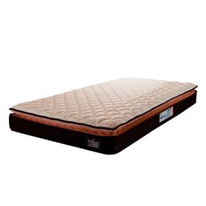 Colchão Solteiro Espuma D33 Pillow Top Millenium 88x188x19cm Marrom/branco Hellen - Marrom