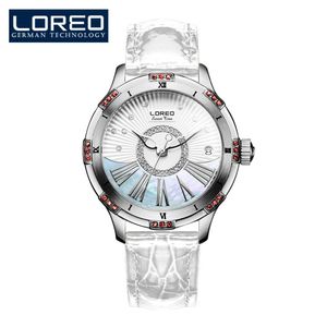Relógio Feminino De Luxo Loreo 1101 à Prova D'água Branco
