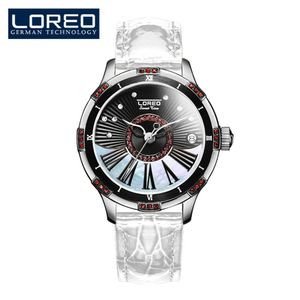 Relógio Feminino De Luxo Loreo 1101 à Prova D'água Preto