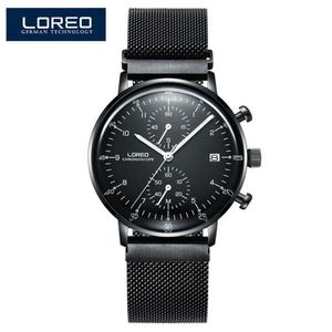 Relógio Masculino Loreo 6112 à Prova D' água Preto