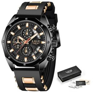 Relógio Lige 8908 Masculino à Prova D'água Tudo Preto
