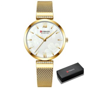 Relógio Feminino Curren 9067 À Prova D'Água Ouro