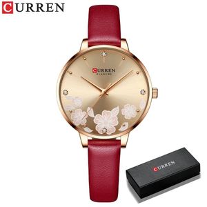 Relógio Feminino Curren 9068 À Prova D'Água Vermelho