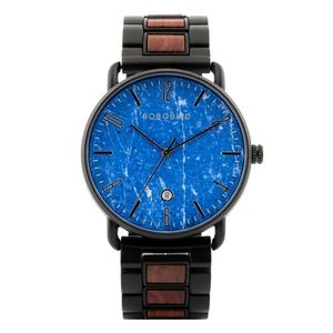 Relógio Masculino De Madeira Bobo Bird Gt064 À Prova D'Água Azul Sim