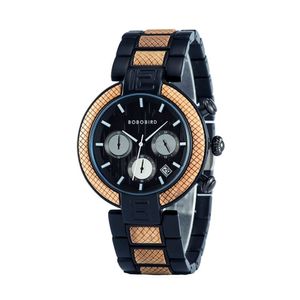 Relógio De Pulso Masculino Bobo Bird Wt15 À Prova D'Água Preto