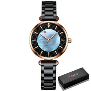 Relógio Feminino Curren 9072 À Prova D'Água Preto