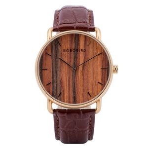 Relógio Masculino De Madeira Bobo Bird Wp01 À Prova D'Água Ouro