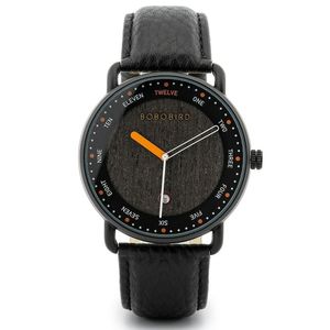 Relógio De Pulso Madeira Masculino Bobo Bird Gt059 À Prova D'Água Preto Sim