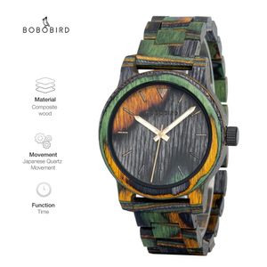 Relógio De Pulso Masculino Bobo Bird Gt130 À Prova D'Água Verde Sim