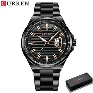 Relógio Masculina Curren 8375 À Prova D'Água Preto