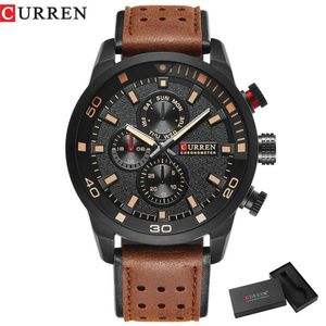 Relógio Masculino Curren 8250 À Prova D'Água Marrom