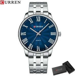 Relógio Masculino Curren 8422 À Prova D'Água Azul Escuro