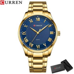 Relógio Masculino Curren 8409 À Prova D'Água Ouro
