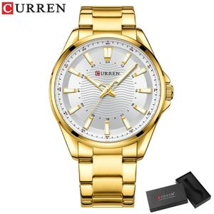Relógio Masculino Curren 8424 À Prova D'Água Ouro