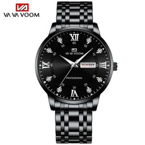 Relógio Masculino Va Va Voom Va-2461 À Prova D'Água Preto Fosco