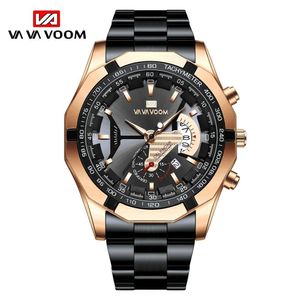 Relógio Masculino Va Va Voom Va-238 Aço Inoxidável À Prova D'Água Preto