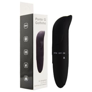 Vibrador Ponto G Golfinho Aveludado Preto