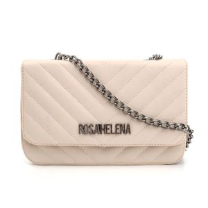 Bolsa Pequena Transversal Feminina Com Alça De Corrente Bege